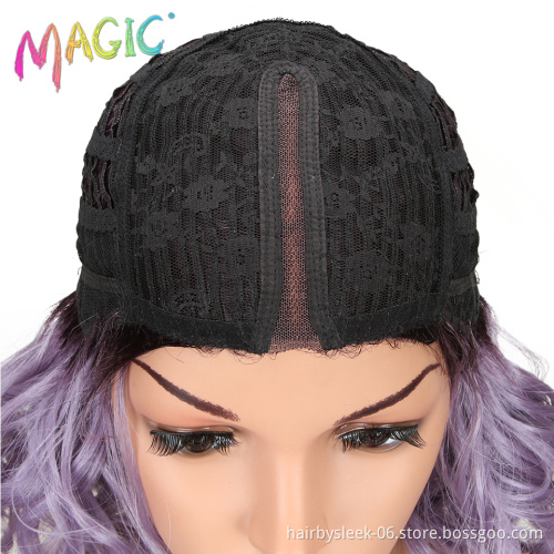 MAGIC Hair 12 Inch High Temperature Fiber Hair Lace Front Short Loose Wave Hair Wigs Blonde Synthetic Lace Front Wig For Women